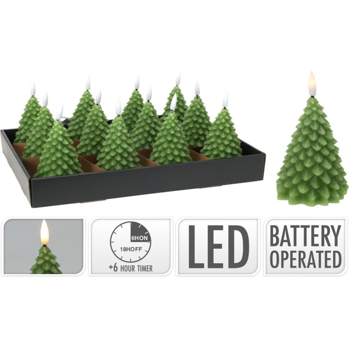 CANDELA ALBERO LED 11CM VERDE